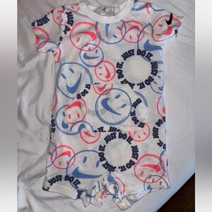 Nike White and Blue Baby Romper